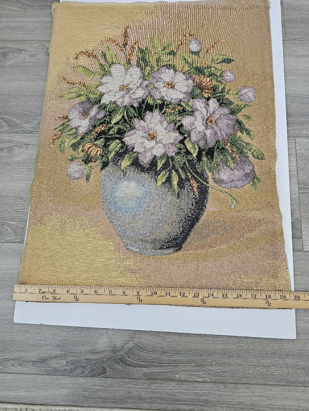 Vintage Russian Gobelen Floral Tapestry Wall Hanging